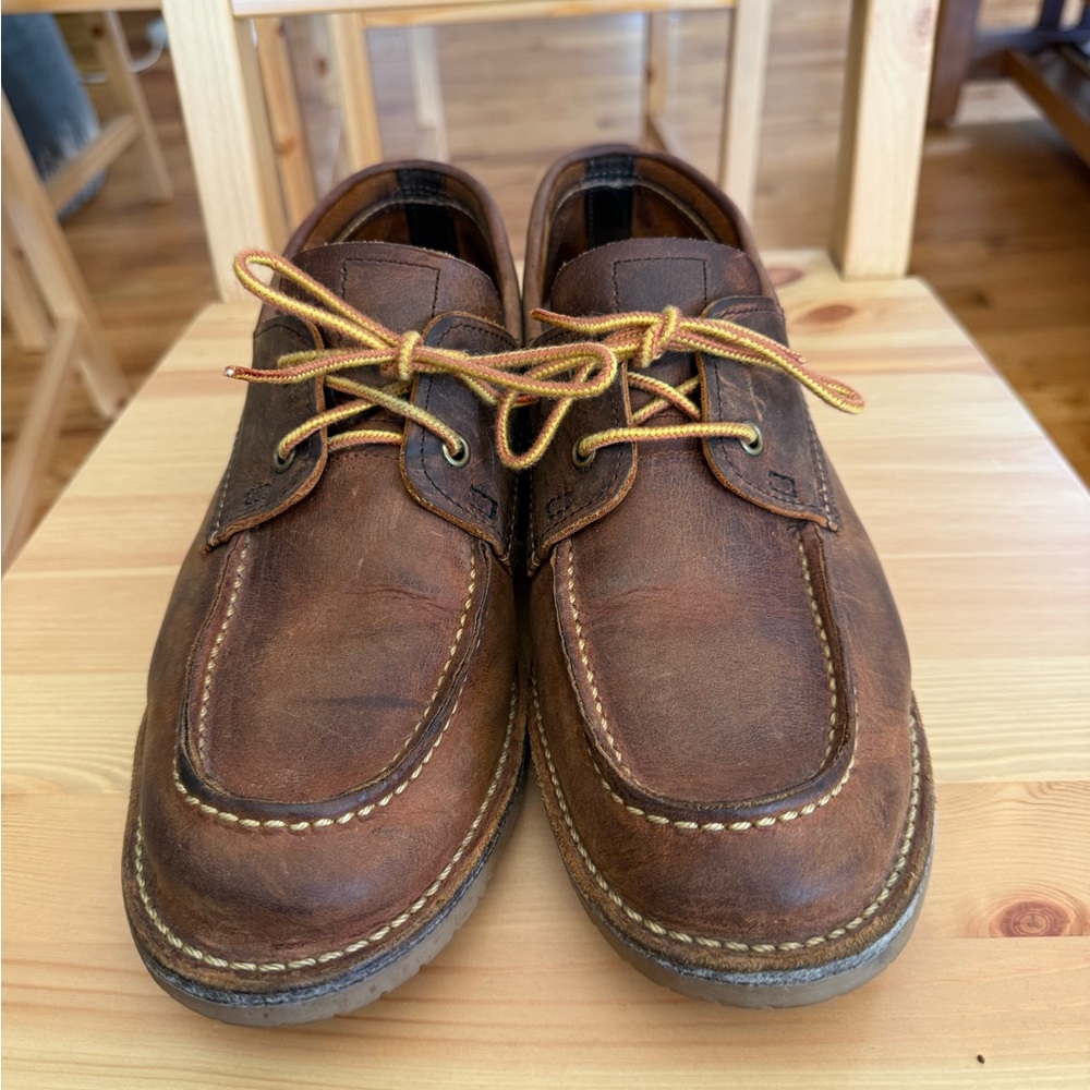 Red Wing Shoes Brown Leather Boat Moccasin Shoes
